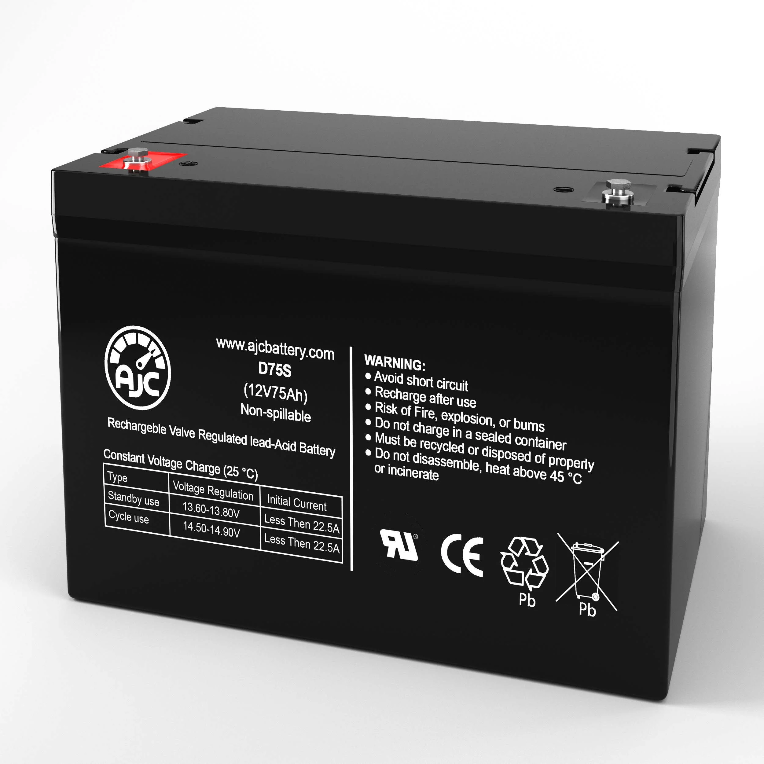AJC Battery Compatible with APC RBC13 12V 75Ah RBC Battery - Image 7