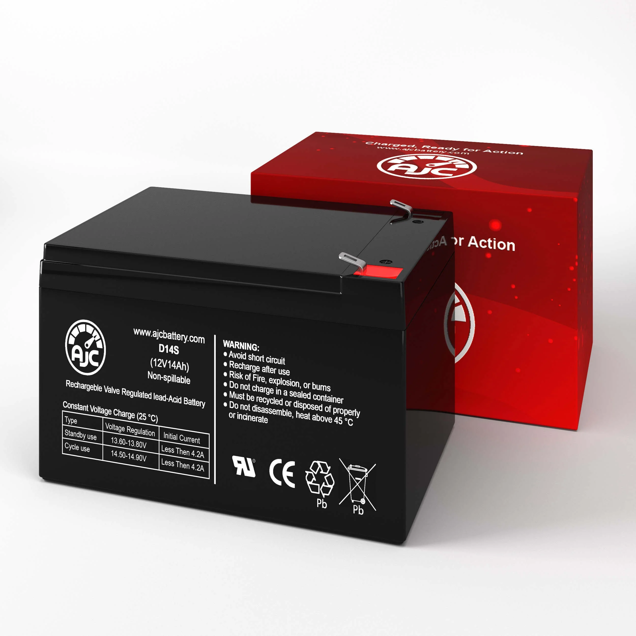 AJC Battery Compatible with Tzora Classic Elite Lite 12V 12Ah Wheelchair Battery - Image 8
